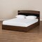 Baxton Studio Christopher Walnut Finished Wood Queen Size Platform Bed with Shelves 164-10514 - alternate 4